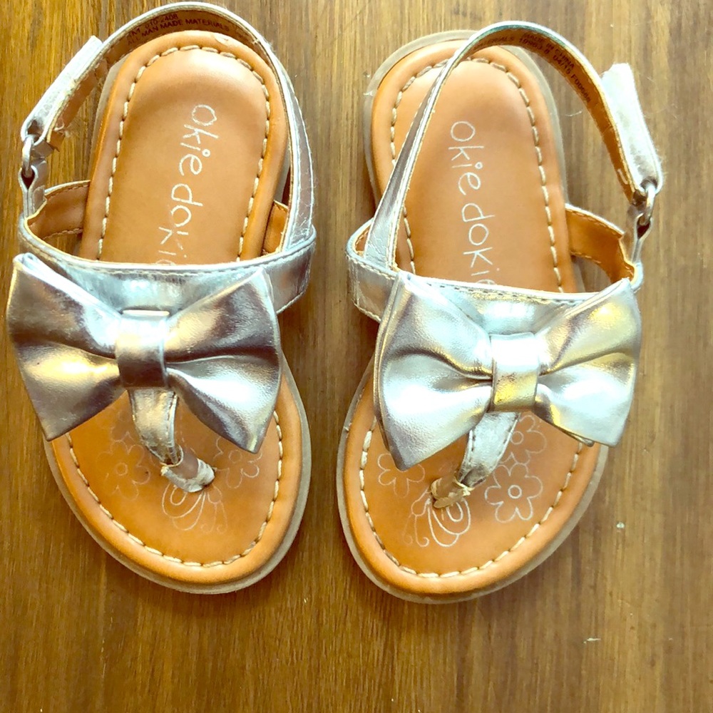 Silver baby girl shoes